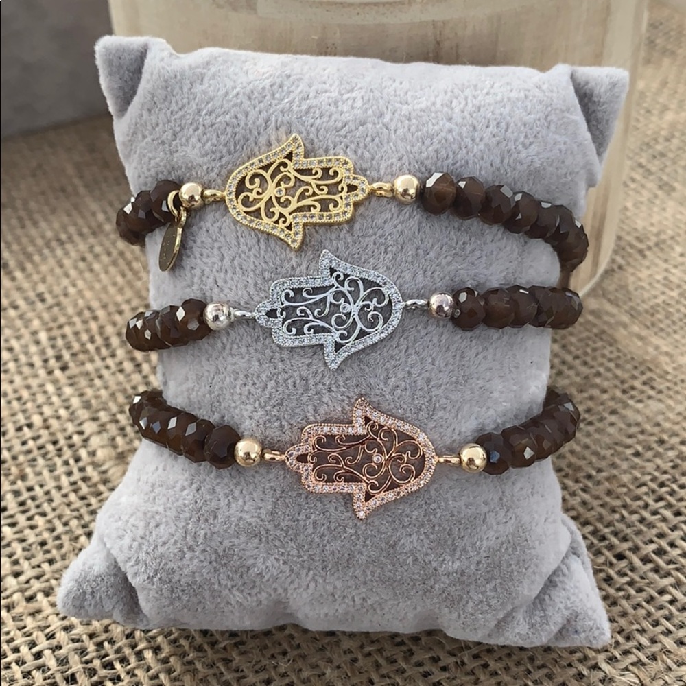 Hamsa Crystal Bracelet - Picture 2 of 4